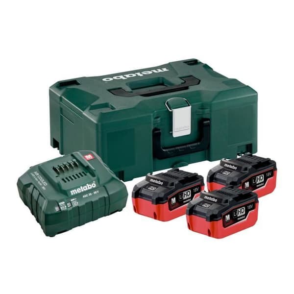 METABO Set 18 V basic 3 x LiHD 5,5 Ah + Metaloc + ASC 30-36 laddare