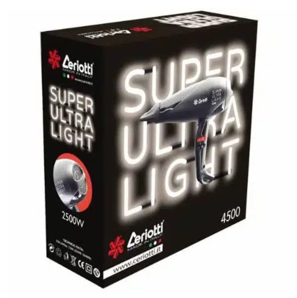 Ceriotti SUPER ULTRA LIGHT 4500 SVART 2500 W 460g torktumlare