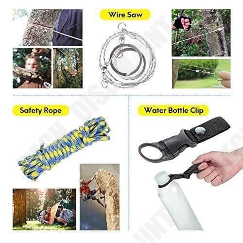 TD® Kit Survival Set 13 i 1 Outdoor Emergency Survival Kits Multifunktionsverktyg Vandring Survival Tool