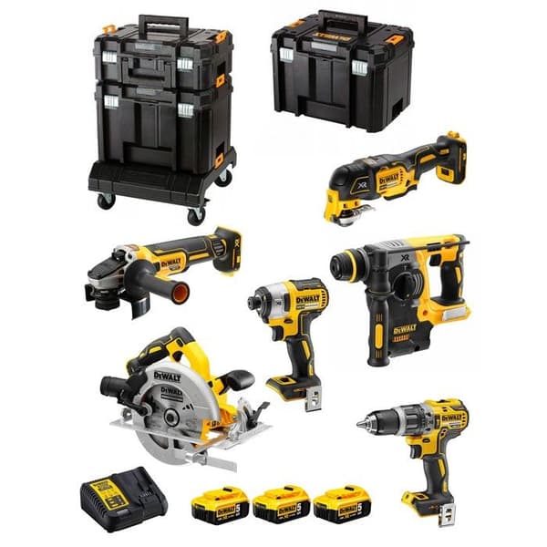 DeWALT Kit DCK685P3T (DCD796 + DCF887 + DCH273 + DCG405 + DCS570 + DCS355 + 3x5,0Ah + DCB115 + TSTAK II + 2xTSTAK VI + bas TSTAK)