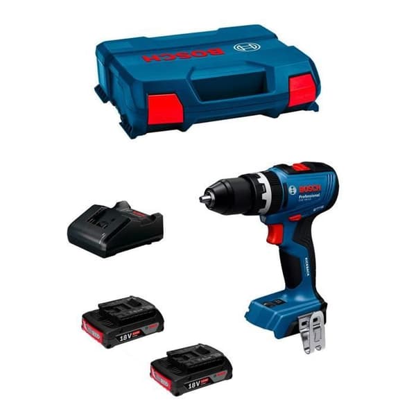 BOSCH GSB 18V-65 Slagborrmaskin (2 x 2,0 Ah + GAL 18V-20 + L-Case)