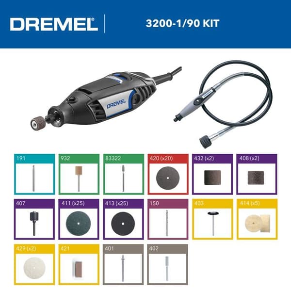 Rotationsverktyg - DREMEL - 3200 - 130W - Variabel Hastighet 10.000-35.000 - 90 Tillbehör Ingår