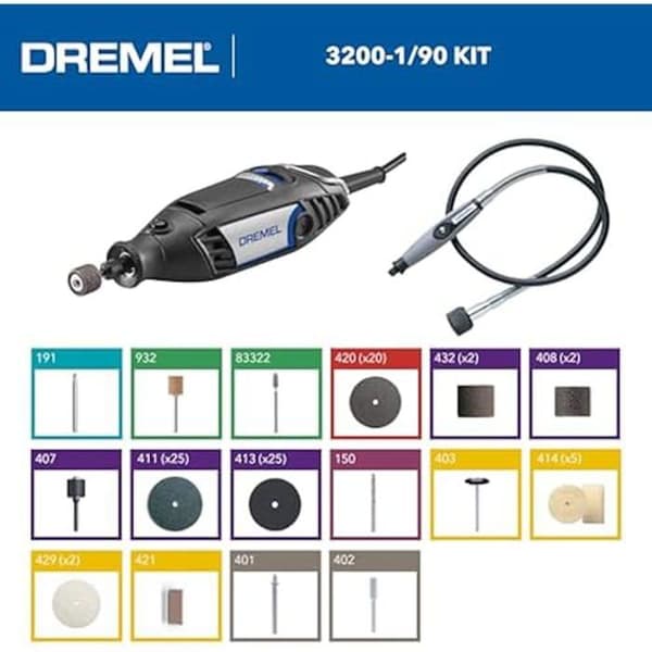 Rotationsverktyg - DREMEL - 3200 - 130W - Variabel Hastighet 10.000-35.000 - 90 Tillbehör Ingår