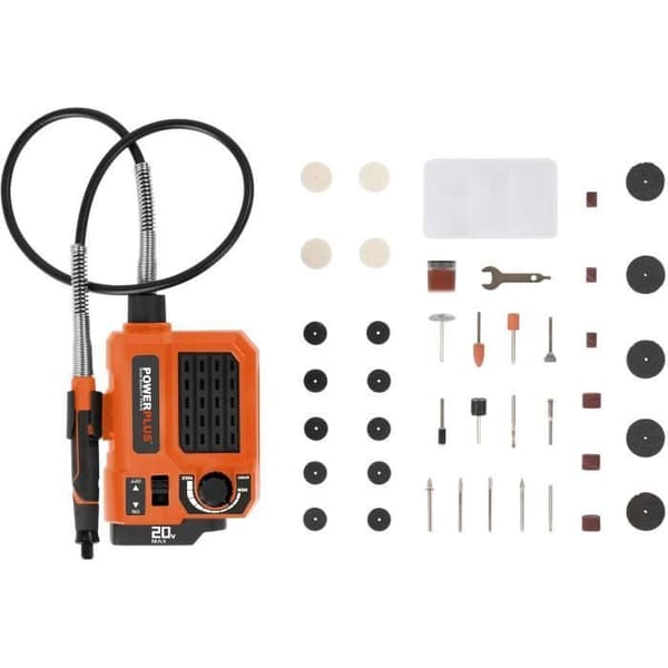 20V sladdlöst roterande multifunktionsverktyg + 40 tillbehör - DUAL POWER POWDP75300