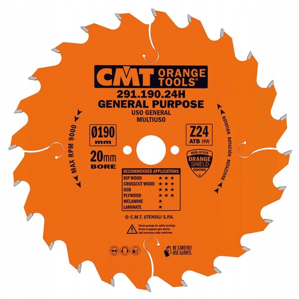 CMT Træsav 190x20x24Z / universalskæring