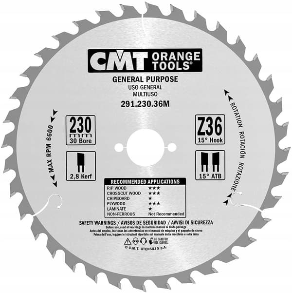 CMT Puusaha 230x30x36Z / yleisleikkaus