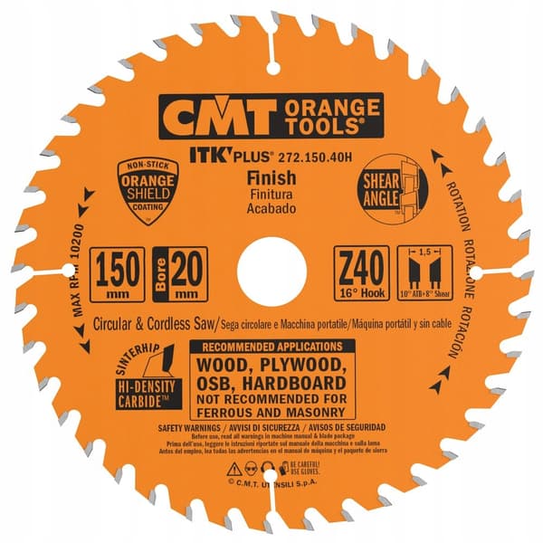 CMT Træsav 150x20x40Z / Krydssnit
