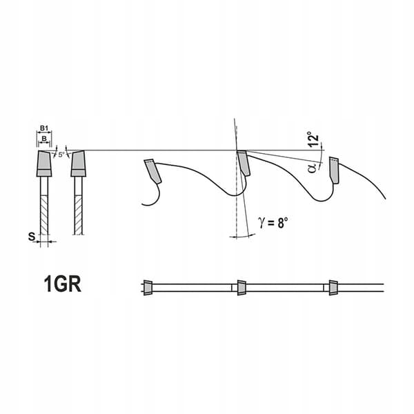 GLOBUS Trapezformet forridsesav 125x20x24Z / 3,1-4,1 mm