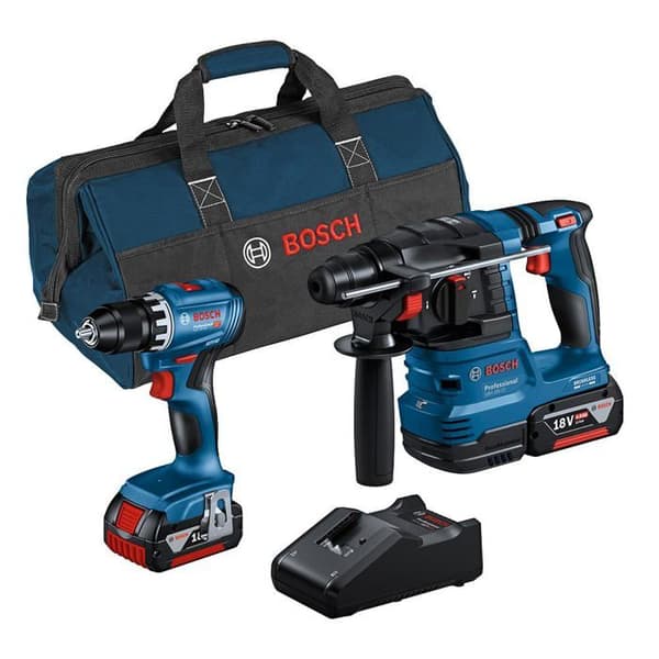 Combo-kit - BOSCH - GSR 18V-45 + GBH 18V-22 - 4,0 Ah batteri - Slagborrmaskin
