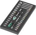 Miniatyrbild 1 av 4: Wera multiverktyg - 05150110001 - 9720 skuminsats, 8000 A Zyklop spärrsats 1/4" 1, 37 delar Svartgrön