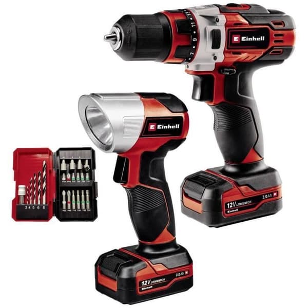 Sladdlös borrmaskin Einhell TE-CD 12/1 Li +22+CL (2x2,0Ah) 4513598 12 V 2 Ah Li-Ion + 2 batterier, + tillbehör