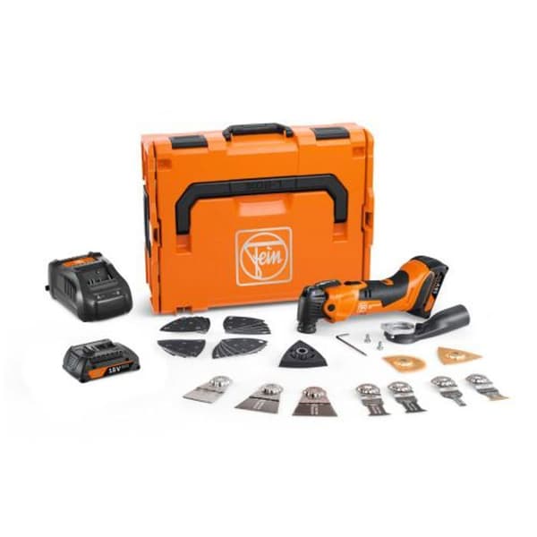 Multimaster 18V AMM 500 PLUS Topp + 2 x 2Ah batterier + snabbladdare + L-BOXX fodral - FEIN - 71293864000