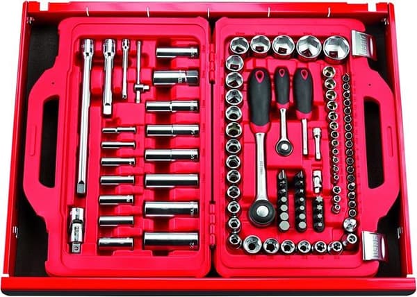 Usag - U06010011 -601 1/4-1/2 J100-Sortiment av insexhylsor och bits i modullåda (100 stycken)-