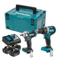 Miniatyrbild 1 av 6: Slagborr - MAKITA - DHP484Z + DTW300Z - Sladdlös - 18V - 5 Ah - 3 batterier