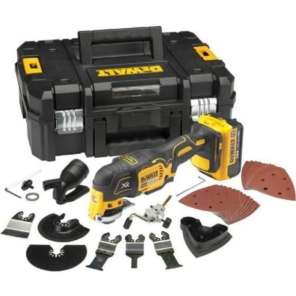 Sladdlöst multifunktionsverktyg - DEWALT - DCS355M2 - 4Ah batteri - 32 tillbehör - TSTAK