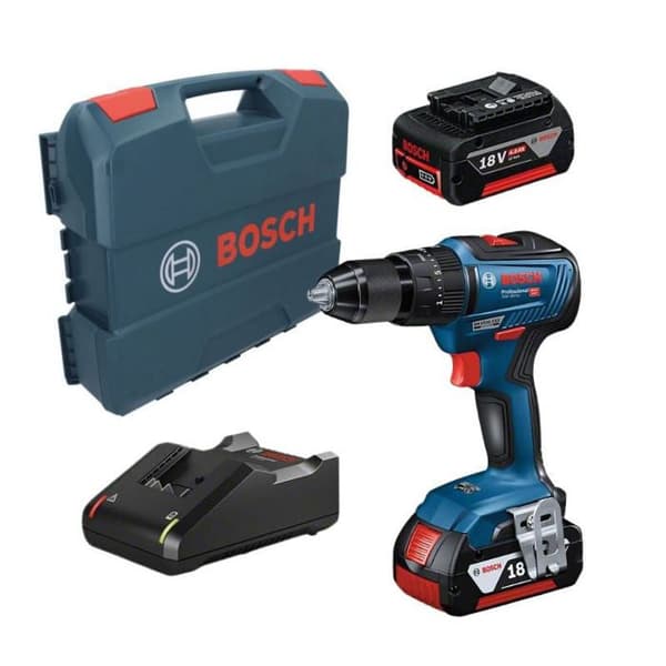 Slagborrskruvmejsel - BOSCH - GSB 18V-55 - 2 4Ah batterier - Laddare ingår - L-BOXX