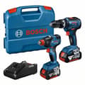 Miniatyrbild 1 av 6: Bosch Professional 2-verktygssats GDX 18V-200 slagskruvmejsel/bultare + GSB 18V-55 slagborr + L-CASE - 06019J2208