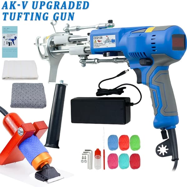 Elektrisk Tufting Pistol, Justerbar Hastighed 1000-6000rpm, Frontlys,AK-V 100V-240V