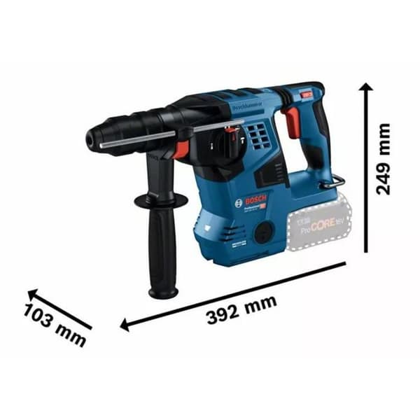 Perforator SDS-PLUS GBH 18V-28 CF - BOSCH - med 2 batterier 18V 8.0Ah - laddare - L-BOXX - 611921002