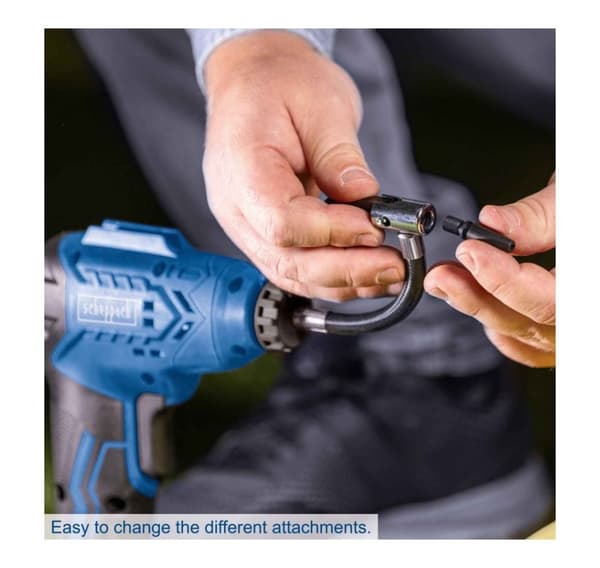 Håndkompressor med batteri HC-AC20-X, ramme, Scheppach