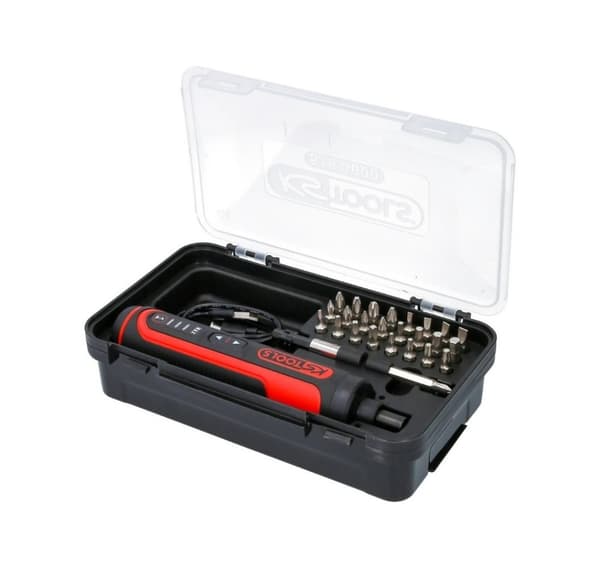 eMONSTER 1/4" batteridrevet bits skrutrekkersett 27 deler, KS Tools