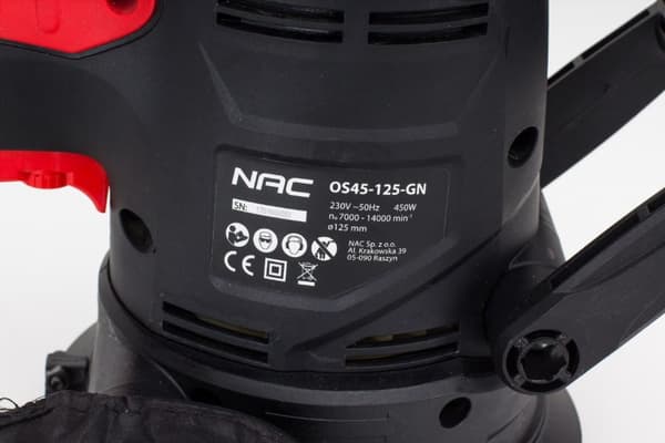 NAC EXCENTRISK SLIBEMASKINE 125 mm 450 W OS45-125-GN