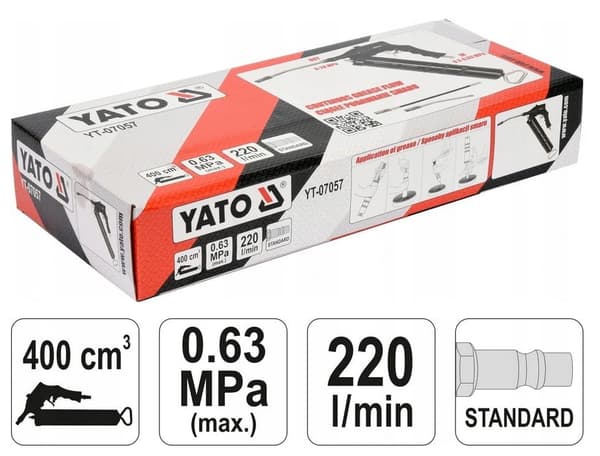 YATO PNEUMATISK SMØREAPPARAT KONTINUERLIG TILSTAND 400 ml 07057