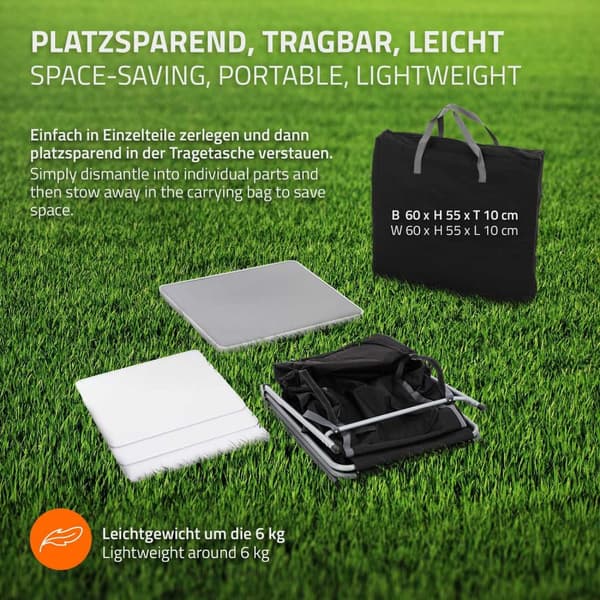 ECD Germany Fällbar Campingsskåp; Grå-Svart; 60x97;5x53 cm; Campingkök med aluminiumställ; Portabel köksbox med arbetsbänk; 3 hyllor och bärväska;