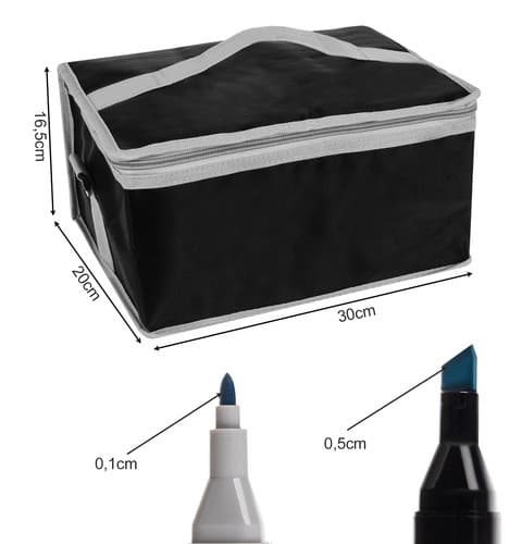 Dubbelsidiga tuschpennor mixade färger - 168 stycken set