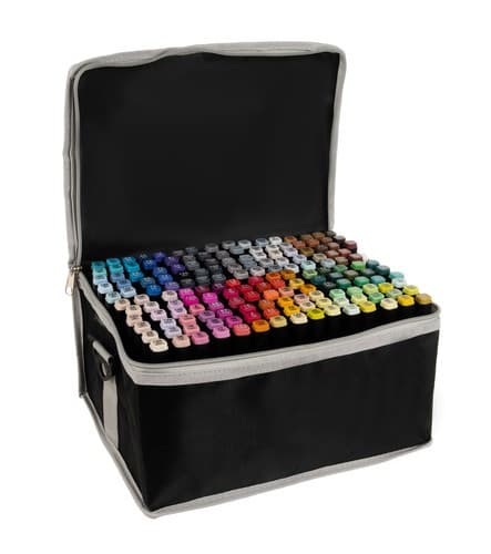 Dubbelsidiga tuschpennor mixade färger - 168 stycken set