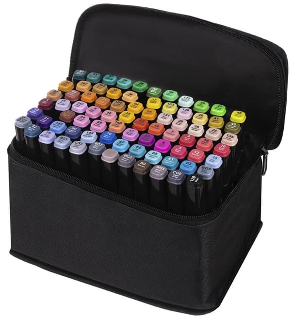 Dubbelsidiga tuschpennor mixade färger - 80 stycken set