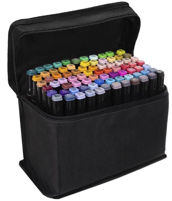 Dubbelsidiga tuschpennor mixade färger - 80 stycken set
