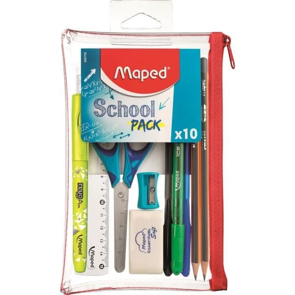 MAPED transparent skolpennväska - School Pack 10 stycken