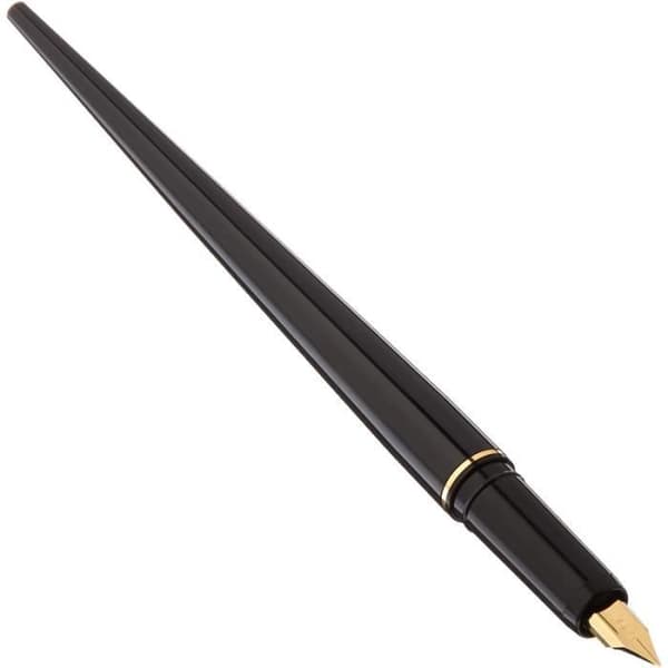 Stylo Plume - PLATINUM - Svart kropp - En patron ingår - Flytande skrivande - Elegant design