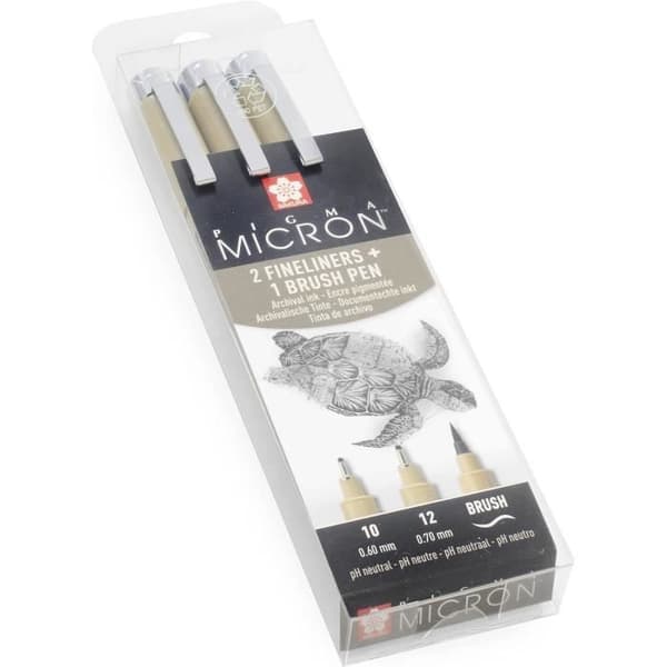 Stylos fineliner - Sakura - Pigma Micron - 3 stycken - Svart bläck - Ljusbeständiga