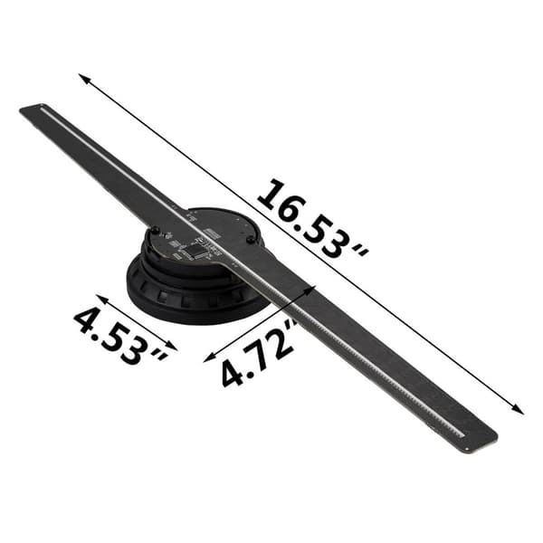 42cm 3D fläkt holografisk projektor med 224 HD LED-lamppärlor, realistisk 3D-effekt, flera kontrollmetoder, lätt att installera/använda