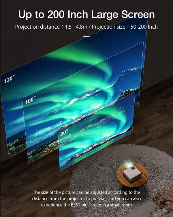 BW-V5 LED-projektor Fysisk 1080P Upplösning 9000 Lumens Bluetooth 5.0 Bärbar film kompatibel med TV Stick Smartphone HDMI USB AV Hemmabio Video, EU-ko