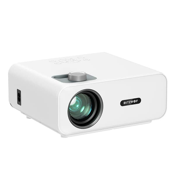 BW-V5 LED-projektor Fysisk 1080P Upplösning 9000 Lumens Bluetooth 5.0 Bärbar film kompatibel med TV Stick Smartphone HDMI USB AV Hemmabio Video, EU-ko