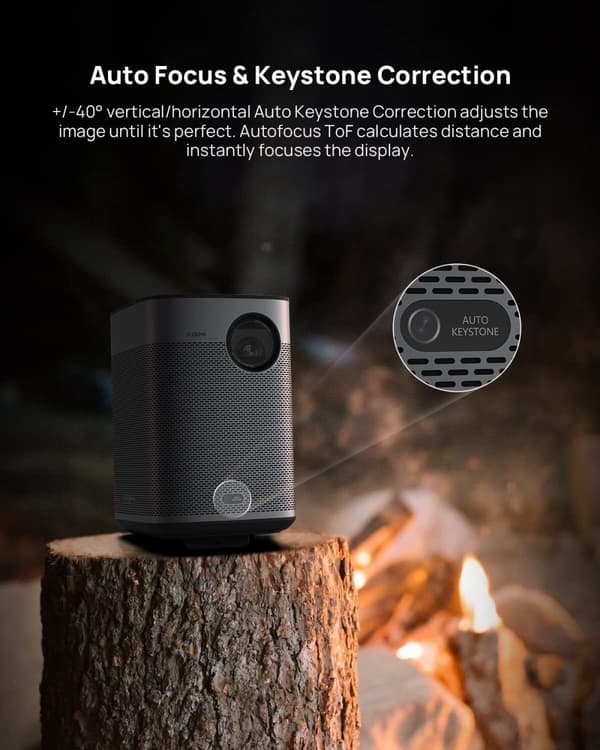 XGIMI Halo+ videoprojektor - 900 ANSI Lumens - Full HD 1080p - Inbyggt batteri - Bluetooth, USB, HDMI - Grå