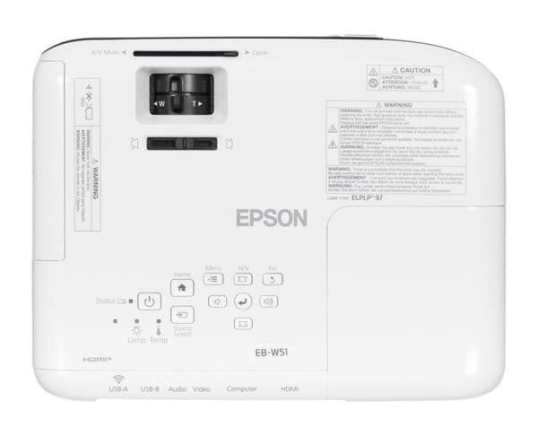 Epson EB-W51 dataprojektor Desktopprojektor 4000 ANSI lumen 3LCD WXGA (1280x800) Hvid