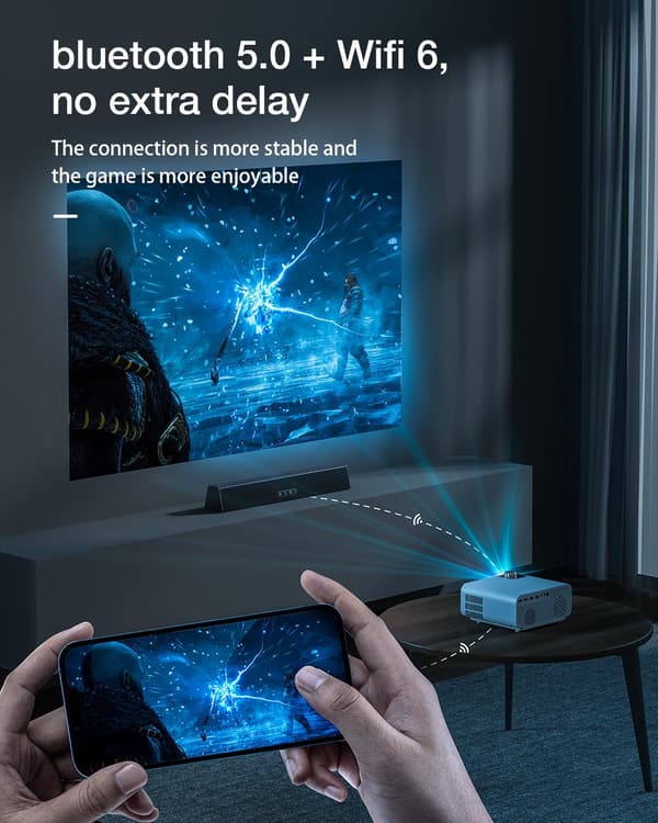 BW-V5Max LED-projektor Android 9.0 Autofokus Fysisk 1080P-upplösning 9000 Lumen 6D-Keystone-korrigeringsstöd Sidoprojektion Bluetooth 5.0