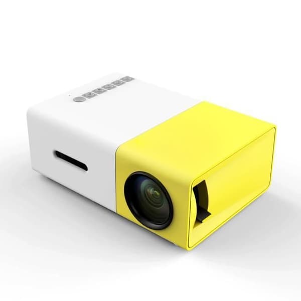 Mini LED HD 1080P-projektor - Vit - Inbyggd upplösning 1920 x 1080 - USB, VGA, SD, HDMI