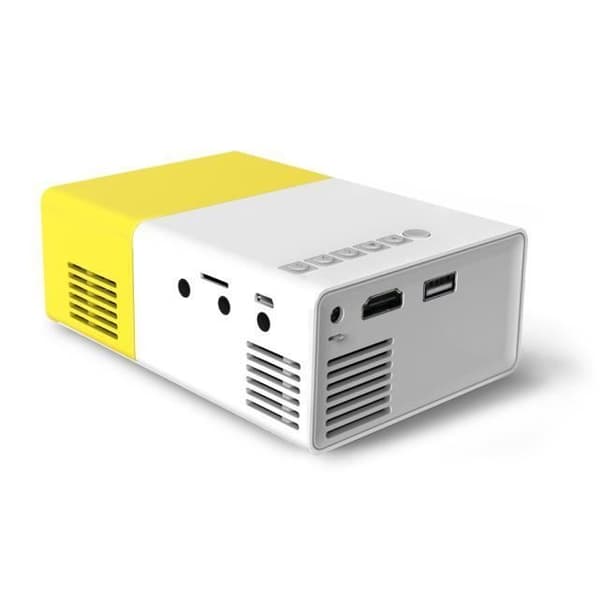 Mini LED HD 1080P-projektor - Vit - Inbyggd upplösning 1920 x 1080 - USB, VGA, SD, HDMI