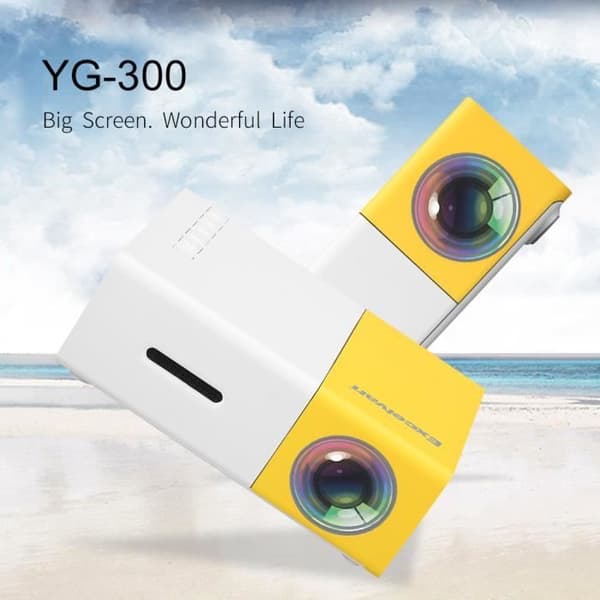 Miniprojektor - Excelvan YG300 Bärbar -320*240p stöd 1080p AV, USB, SD-kort, HDMI-gränssnitt EU Hemmabio