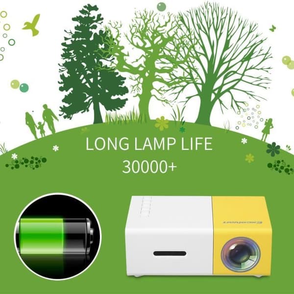 Excelvan YG300-Mini multimediaprojektor-hemmabio 1080p barnspelare 320*240-gul vit