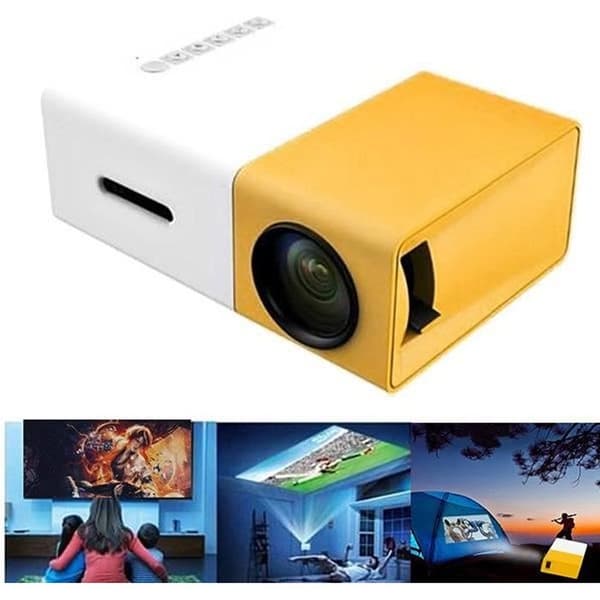 Miniprojektor - Bärbar - HD 1080P - LED - Gul - 60 tum