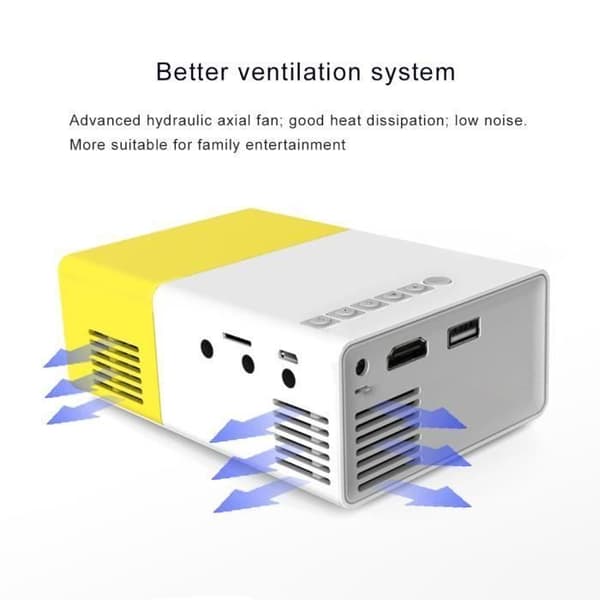 KING YG300 Miniprojektor Full HD1080P Hemmabio LED-projektor Gul EU-kontakt