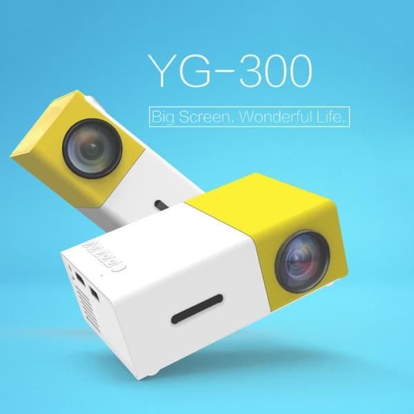 YG300 LED-projektor - TOMSHOO - 400 Lumen - 320x240 pixlar - 3D - Vit