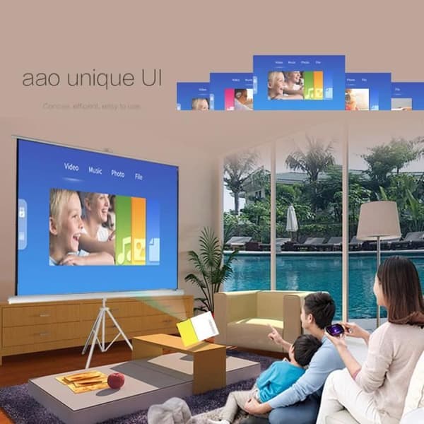 YG300 LED-projektor - TOMSHOO - 400 Lumen - 320x240 pixlar - 3D - Vit