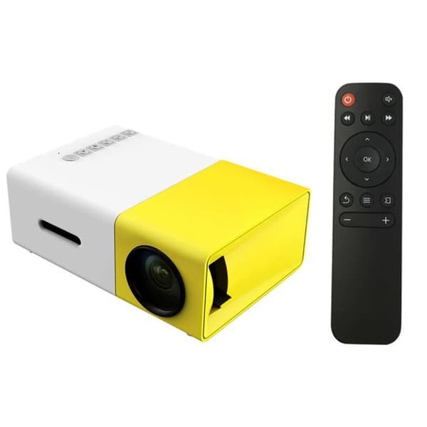 YG300 LED-projektor - TOMSHOO - 400 Lumen - 320x240 pixlar - 3D - Vit